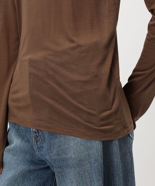BASERANGE(ベースレンジ)の「BASERANGE バンブー ロングスリーブプルオーバー(Tシャツ/カットソー・レディース・ホワイト/ブラック/ベージュ/ブラウン・S)」の12枚目の写真