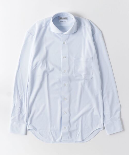 Perfect Suit FActory(パーフェクトスーツファクトリー)の「【アイシャツ累計販売枚数1100万枚突破】長袖アイシャツ 完全ノーアイロン/速乾/抗菌防臭 チェック柄 カッタウェイ(ビジネスシャツ・メンズ・サックスブルー・首回り45cm-裄丈86cm/首回り43cm-裄丈86cm/首回り41cm-裄丈84cm/首回り41cm-裄丈82cm/首回り39cm-裄丈82cm/首回り37cm-裄丈80cm/首回り39cm-裄丈80cm)」の2枚目の写真