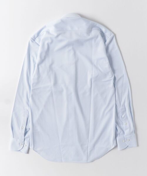 Perfect Suit FActory(パーフェクトスーツファクトリー)の「【アイシャツ累計販売枚数1100万枚突破】長袖アイシャツ 完全ノーアイロン/速乾/抗菌防臭 チェック柄 カッタウェイ(ビジネスシャツ・メンズ・サックスブルー・首回り45cm-裄丈86cm/首回り43cm-裄丈86cm/首回り41cm-裄丈84cm/首回り41cm-裄丈82cm/首回り39cm-裄丈82cm/首回り37cm-裄丈80cm/首回り39cm-裄丈80cm)」の3枚目の写真