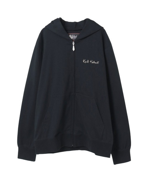 KARL HELMUT(カールヘルム)の「テリアプリントパーカー(パーカー・メンズ・ネイビー/ブラック/ピンク・LARGE/MEDIUM)」の2枚目の写真