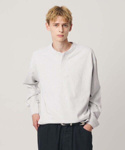 BEAUTY&YOUTH UNITED ARROWS(ビューティーアンドユースユナイテッドアローズ)の「”THE HEAVY”10oz ヘビー ワイド ヘンリーネック カットソー(Tシャツ/カットソー・メンズ・オフホワイト/ライトグレー/ダークグレー・XXL/XL/M/S/L)」の2枚目の写真