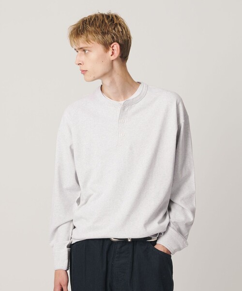 BEAUTY&YOUTH UNITED ARROWS(ビューティーアンドユースユナイテッドアローズ)の「”THE HEAVY”10oz ヘビー ワイド ヘンリーネック カットソー(Tシャツ/カットソー・メンズ・オフホワイト/ライトグレー/ダークグレー・XXL/XL/M/S/L)」の6枚目の写真