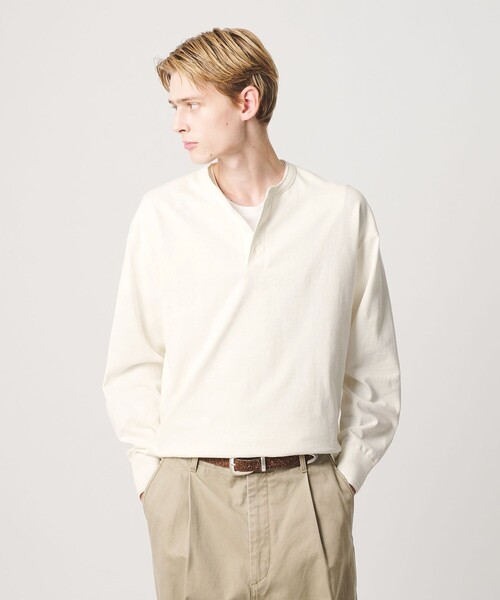 BEAUTY&YOUTH UNITED ARROWS(ビューティーアンドユースユナイテッドアローズ)の「”THE HEAVY”10oz ヘビー ワイド ヘンリーネック カットソー(Tシャツ/カットソー・メンズ・オフホワイト/ライトグレー/ダークグレー・XXL/XL/M/S/L)」の7枚目の写真