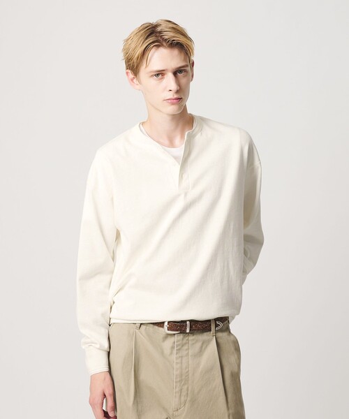 BEAUTY&YOUTH UNITED ARROWS(ビューティーアンドユースユナイテッドアローズ)の「”THE HEAVY”10oz ヘビー ワイド ヘンリーネック カットソー(Tシャツ/カットソー・メンズ・オフホワイト/ライトグレー/ダークグレー・XXL/XL/M/S/L)」の8枚目の写真