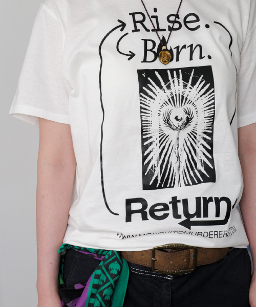 MOSQUITO MURDERERS(モスキートマーダラーズ)の「Rise. Born. Return T-SHIRT -White(Tシャツ/カットソー・レディース・その他・1/2/3)」の5枚目の写真