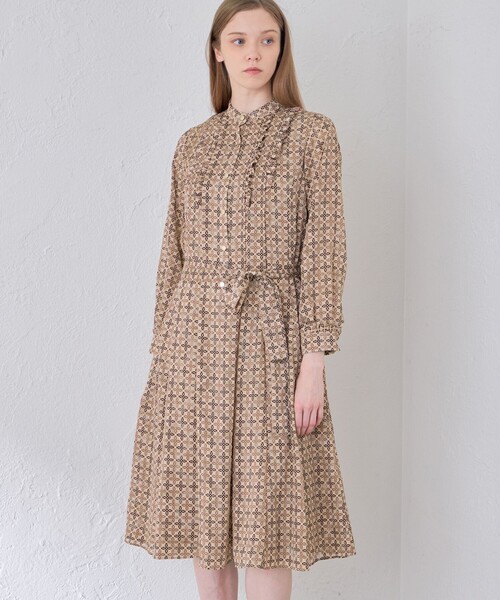 MACKINTOSH LONDON(マッキントッシュ ロンドン)の「【ANDREW/アンドリュー】バイカラーアンドリュープリントワンピース(ワンピース・レディース・ブルー系その他4/ベージュ系その他5・38/40)」の2枚目の写真