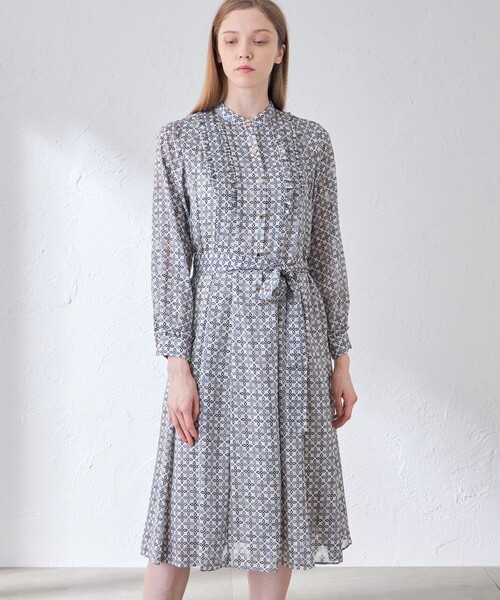 MACKINTOSH LONDON(マッキントッシュ ロンドン)の「【ANDREW/アンドリュー】バイカラーアンドリュープリントワンピース(ワンピース・レディース・ブルー系その他4/ベージュ系その他5・38/40)」の1枚目の写真