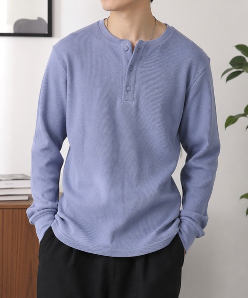 CERCA(チェルカ)の「【Bls】 【ZM】【Bling Leads】サーマルワッフル ヘンリーネック長袖TEE(Tシャツ/カットソー・メンズ・チャコール/ブラウン/ライトブルー・LARGE/X-LARGE)」の1枚目の写真