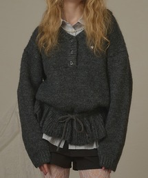 hazyl | drawstring peplum knit/ドロストペプラムニット(ニット/セーター)