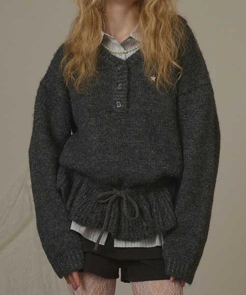 トップス herlipto Trois Rib Knit Polo Top Trois Rib Knit Polo Top（ニット/セーター）｜Her lip to（ハーリップ