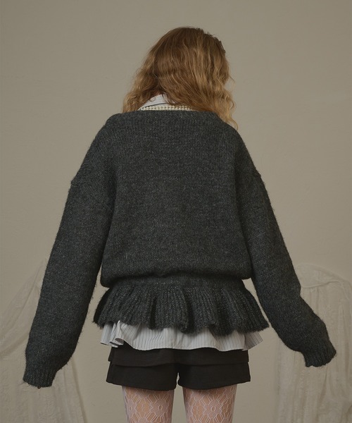 hazyl(ヘイジル)の「drawstring peplum knit/ドロストペプラムニット(ニット/セーター・レディース・ブラウン系その他/グレー・フリー)」の20枚目の写真