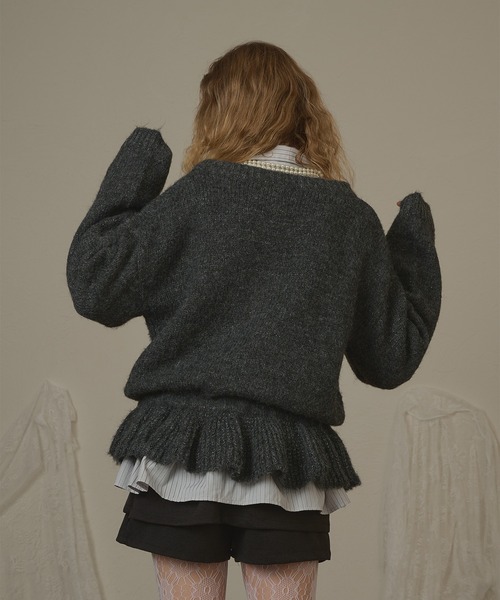 hazyl(ヘイジル)の「drawstring peplum knit/ドロストペプラムニット(ニット/セーター・レディース・ブラウン系その他/グレー・フリー)」の21枚目の写真