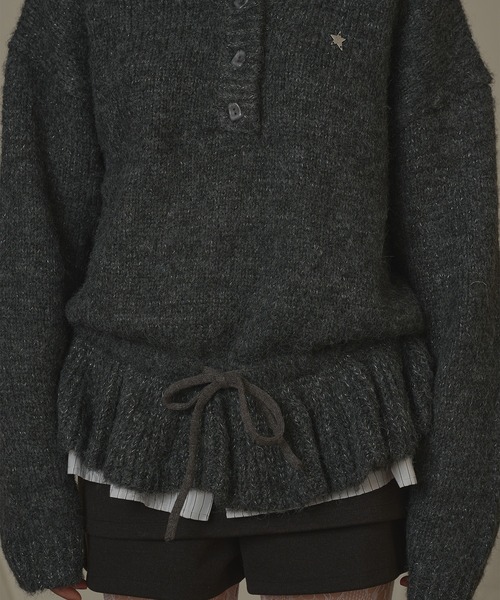hazyl(ヘイジル)の「drawstring peplum knit/ドロストペプラムニット(ニット/セーター・レディース・ブラウン系その他/グレー・フリー)」の22枚目の写真