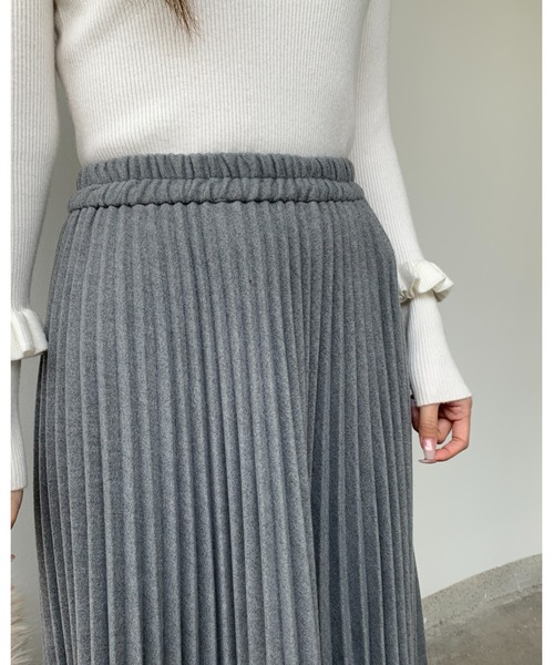 BIRTHDAY BASH(バースデイバッシュ)の「BB MIDI PLEATS SKIRT(BBミディプリーツスカート)(スカート・レディース・ホワイト/ブルー/グレー・FREE)」の13枚目の写真