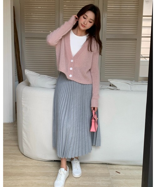 BIRTHDAY BASH(バースデイバッシュ)の「BB MIDI PLEATS SKIRT(BBミディプリーツスカート)(スカート・レディース・ホワイト/ブルー/グレー・FREE)」の7枚目の写真