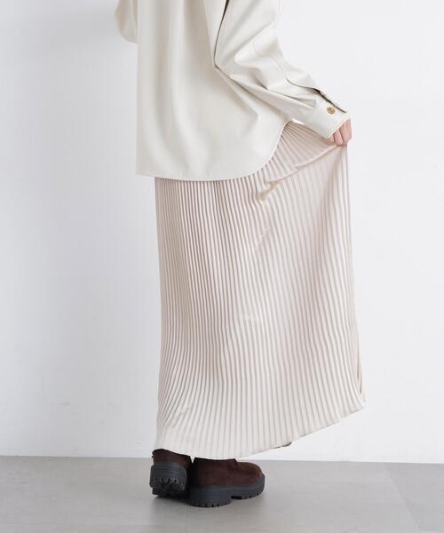 N.(N. Natural Beauty Basic)(エヌエヌナチュラルビューティーベーシック)の「グロッシープリーツナロースカート(スカート・レディース・ブラウン/ピンク/ベージュ・FREE)」の22枚目の写真