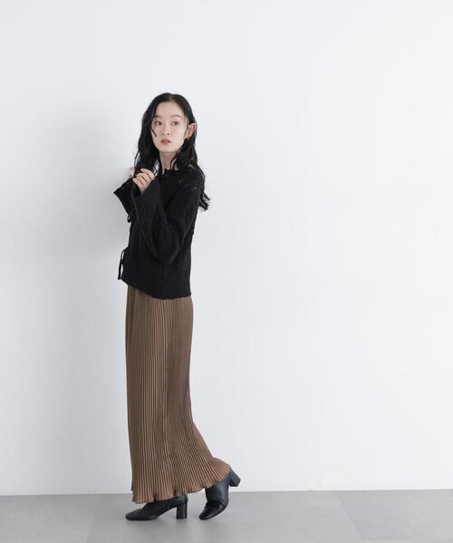 N.(N. Natural Beauty Basic)(エヌエヌナチュラルビューティーベーシック)の「グロッシープリーツナロースカート(スカート・レディース・ブラウン/ピンク/ベージュ・FREE)」の17枚目の写真