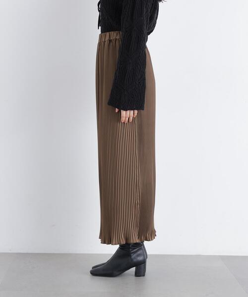 N.(N. Natural Beauty Basic)(エヌエヌナチュラルビューティーベーシック)の「グロッシープリーツナロースカート(スカート・レディース・ブラウン/ピンク/ベージュ・FREE)」の15枚目の写真