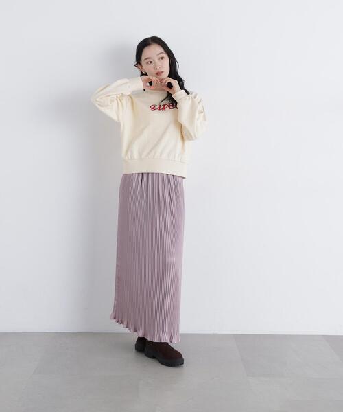 N.(N. Natural Beauty Basic)(エヌエヌナチュラルビューティーベーシック)の「グロッシープリーツナロースカート(スカート・レディース・ブラウン/ピンク/ベージュ・FREE)」の10枚目の写真