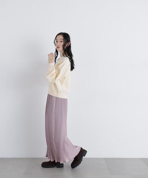 N.(N. Natural Beauty Basic)(エヌエヌナチュラルビューティーベーシック)の「グロッシープリーツナロースカート(スカート・レディース・ブラウン/ピンク/ベージュ・FREE)」の7枚目の写真