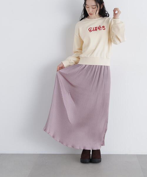 N.(N. Natural Beauty Basic)(エヌエヌナチュラルビューティーベーシック)の「グロッシープリーツナロースカート(スカート・レディース・ブラウン/ピンク/ベージュ・FREE)」の6枚目の写真