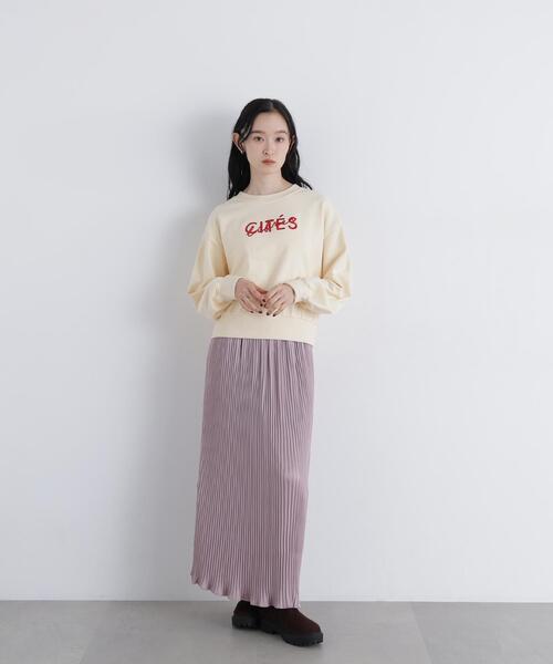 N.(N. Natural Beauty Basic)(エヌエヌナチュラルビューティーベーシック)の「グロッシープリーツナロースカート(スカート・レディース・ブラウン/ピンク/ベージュ・FREE)」の5枚目の写真