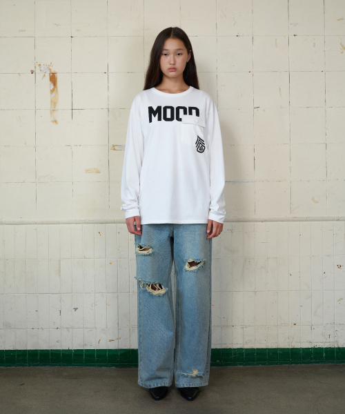 MOODBETTER(ムード ベター)の「DAMAGE WASHED DENIM PANTS LIGHT BLUE(デニムパンツ・レディース・その他・MEDIUM/SMALL)」の2枚目の写真