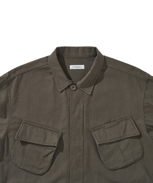 HISHANDER(ヒズハンダー)の「JUNGLE FATIGUE JACKET MUD OLIVE(ミリタリージャケット・レディース・その他・1/2/3)」の3枚目の写真