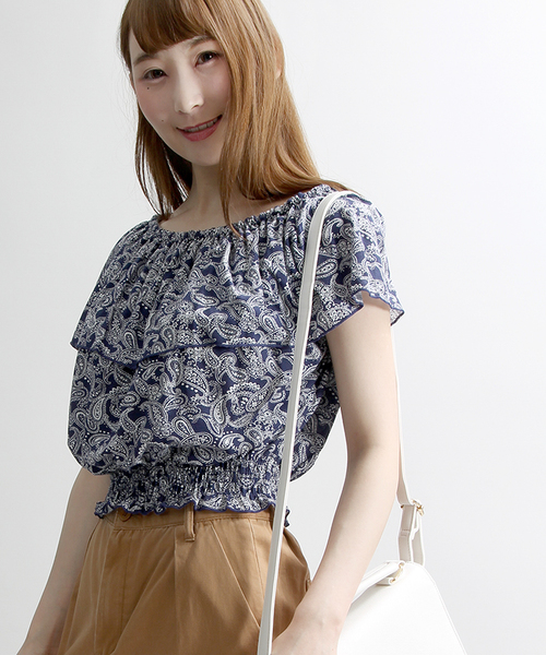 WEGO（ウィゴー）の「WEGO/フリルオフショルダーカットソー（Tシャツ/カットソー・レディース・ホワイト/その他2/その他3/その他1・FREE）」の2枚目の写真