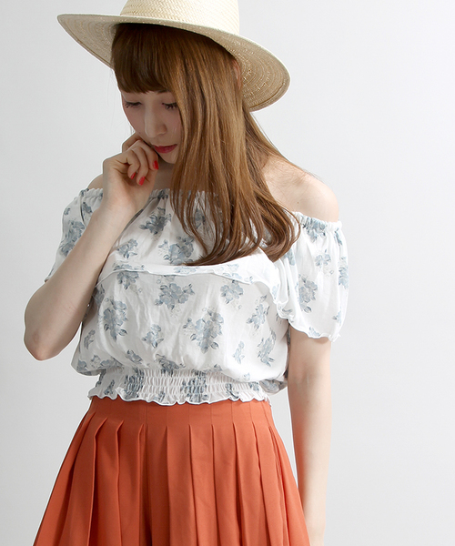 WEGO（ウィゴー）の「WEGO/フリルオフショルダーカットソー（Tシャツ/カットソー・レディース・ホワイト/その他2/その他3/その他1・FREE）」の4枚目の写真