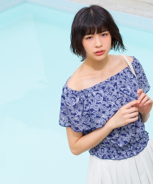 WEGO（ウィゴー）の「WEGO/フリルオフショルダーカットソー（Tシャツ/カットソー・レディース・ホワイト/その他2/その他3/その他1・FREE）」の6枚目の写真