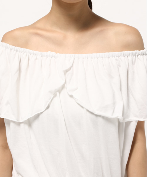 WEGO（ウィゴー）の「WEGO/フリルオフショルダーカットソー（Tシャツ/カットソー・レディース・ホワイト/その他2/その他3/その他1・FREE）」の10枚目の写真