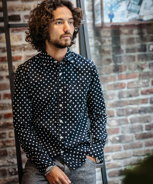 CAMBIO（カンビオ）の「ms2809-ワイドスプレッドL/シャツ （シャツ/ブラウス・メンズ・オフホワイト/ブルー系その他/グレー系その他・L/M）」の3枚目の写真