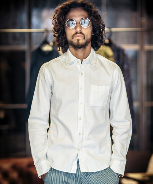 CAMBIO（カンビオ）の「ms2809-ワイドスプレッドL/シャツ （シャツ/ブラウス・メンズ・オフホワイト/ブルー系その他/グレー系その他・L/M）」の2枚目の写真