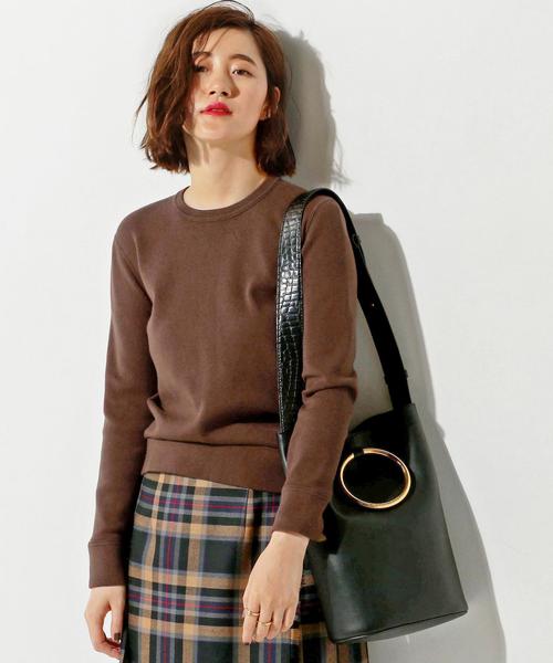 UNITED ARROWS(ユナイテッドアローズ)の「○UWBT CO/CA クルーネック ニット◆(ニット/セーター・レディース・オフホワイト/ダークブラウン/ライトピンク/ネイビー・FREE)」の1枚目の写真