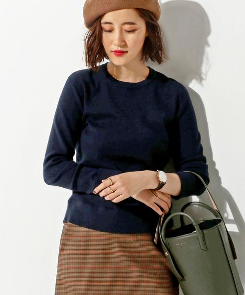 UNITED ARROWS(ユナイテッドアローズ)の「○UWBT CO/CA クルーネック ニット◆(ニット/セーター・レディース・オフホワイト/ダークブラウン/ライトピンク/ネイビー・FREE)」の3枚目の写真