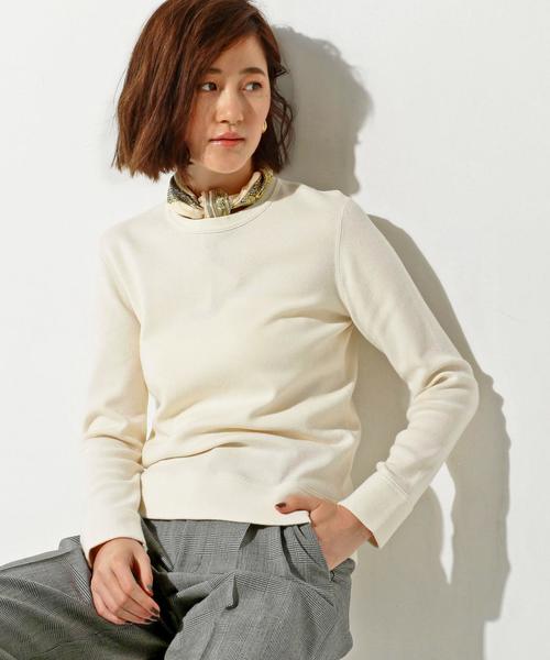UNITED ARROWS(ユナイテッドアローズ)の「○UWBT CO/CA クルーネック ニット◆(ニット/セーター・レディース・オフホワイト/ダークブラウン/ライトピンク/ネイビー・FREE)」の2枚目の写真