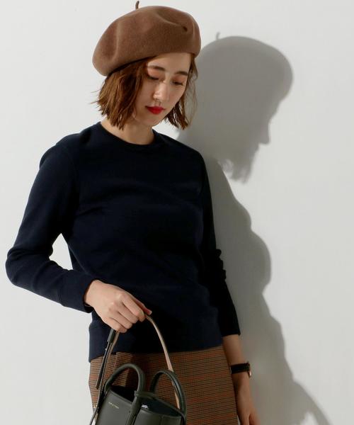 UNITED ARROWS(ユナイテッドアローズ)の「○UWBT CO/CA クルーネック ニット◆(ニット/セーター・レディース・オフホワイト/ダークブラウン/ライトピンク/ネイビー・FREE)」の6枚目の写真