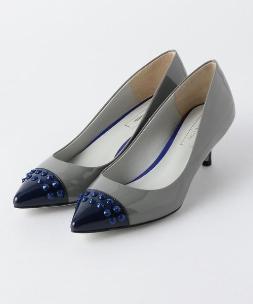 ODETTE E ODILE（オデットエオディール）の「OID カラードスタッズ パンプス50（パンプス・レディース・ベージュ/ブラック/グレー・23.5cm/22cm/23cm/24cm/22.5cm/24.5cm）」の3枚目の写真