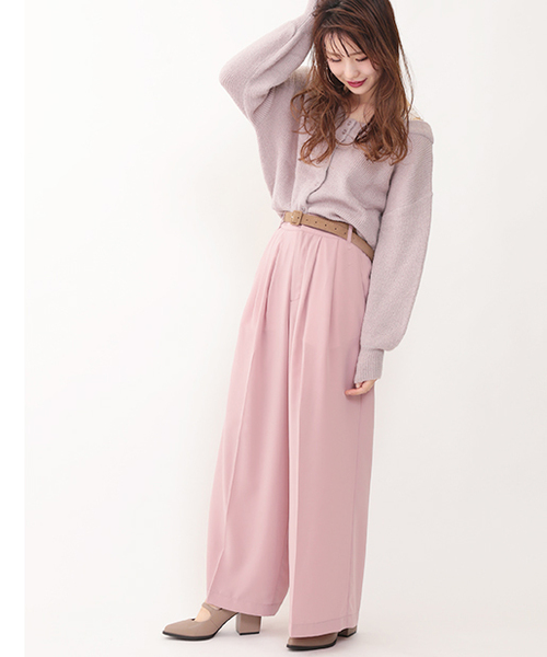 one after another NICE CLAUP(ワンアフターアナザーナイスクラップ)の「2WAYオフショルカーディガン(カーディガン/ボレロ・レディース・ブラウン/ピンク/アイボリー/ブラック・FREE)」の9枚目の写真