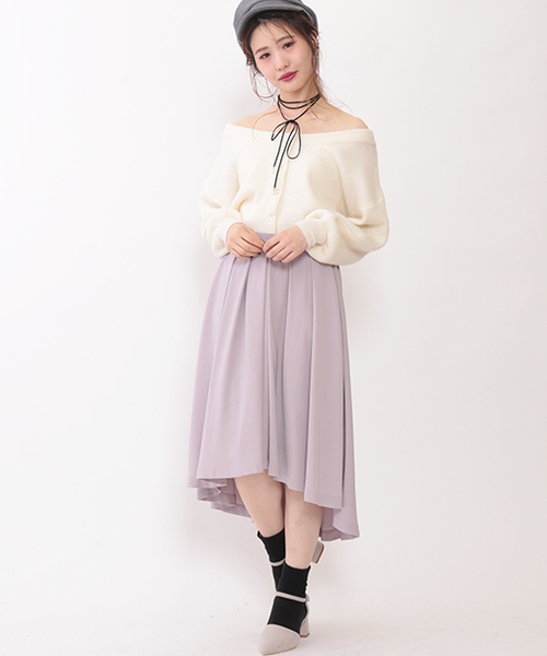 one after another NICE CLAUP(ワンアフターアナザーナイスクラップ)の「2WAYオフショルカーディガン(カーディガン/ボレロ・レディース・ブラウン/ピンク/アイボリー/ブラック・FREE)」の6枚目の写真