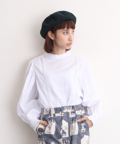 MERLOT（メルロー）の「レース使いスタンドカラーブラウス4733（シャツ/ブラウス・レディース・オレンジ/ホワイト/ブラック/ブルー/ベージュ/ピンク・FREE）」の22枚目の写真