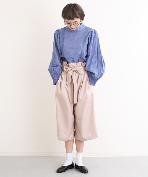 MERLOT（メルロー）の「レース使いスタンドカラーブラウス4733（シャツ/ブラウス・レディース・オレンジ/ホワイト/ブラック/ブルー/ベージュ/ピンク・FREE）」の11枚目の写真