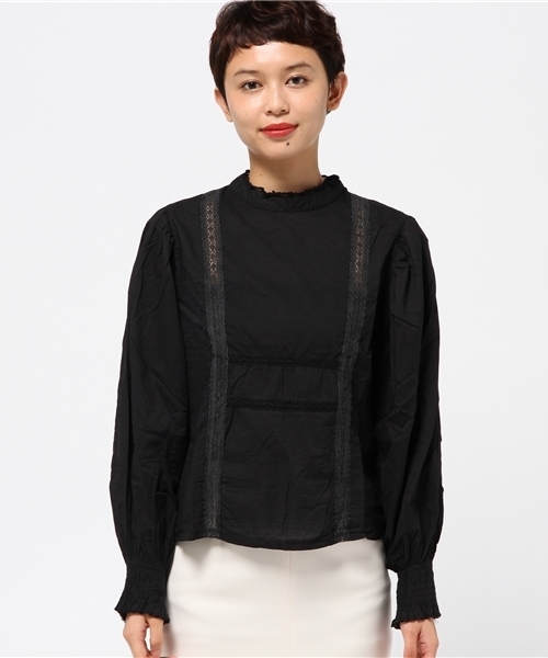 MERLOT（メルロー）の「レース使いスタンドカラーブラウス4733（シャツ/ブラウス・レディース・オレンジ/ホワイト/ブラック/ブルー/ベージュ/ピンク・FREE）」の13枚目の写真