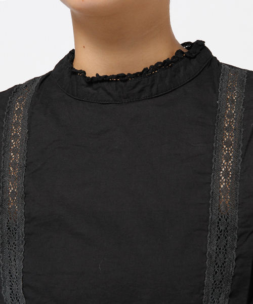 MERLOT（メルロー）の「レース使いスタンドカラーブラウス4733（シャツ/ブラウス・レディース・オレンジ/ホワイト/ブラック/ブルー/ベージュ/ピンク・FREE）」の16枚目の写真