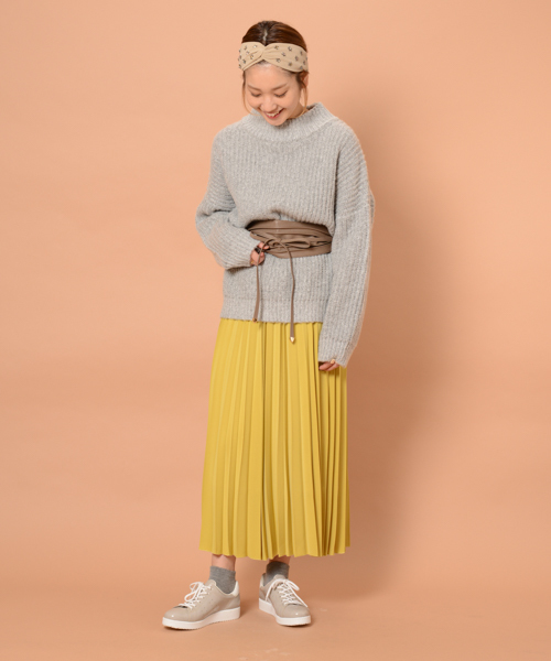 mystic（ミスティック）の「ビッグ畦タートルプルオーバー（ニット/セーター・レディース・キャメル/ピンク/グレー/ブラック・ﾌﾘ-）」の13枚目の写真