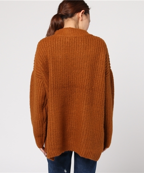 mystic（ミスティック）の「ビッグ畦タートルプルオーバー（ニット/セーター・レディース・キャメル/ピンク/グレー/ブラック・ﾌﾘ-）」の7枚目の写真