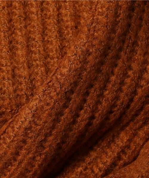 mystic（ミスティック）の「ビッグ畦タートルプルオーバー（ニット/セーター・レディース・キャメル/ピンク/グレー/ブラック・ﾌﾘ-）」の11枚目の写真