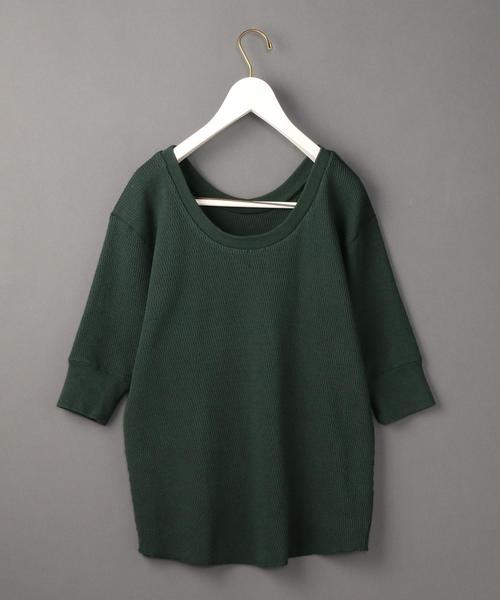 6（ロク）の「＜6(ROKU)＞BIG THERMAL 6SLEEVE 2/ｶｯﾄｿｰ（Tシャツ/カットソー・レディース・ブラック/ナチュラル/ケリー/ダークブラウン/ダークグリーン・FREE）」の17枚目の写真