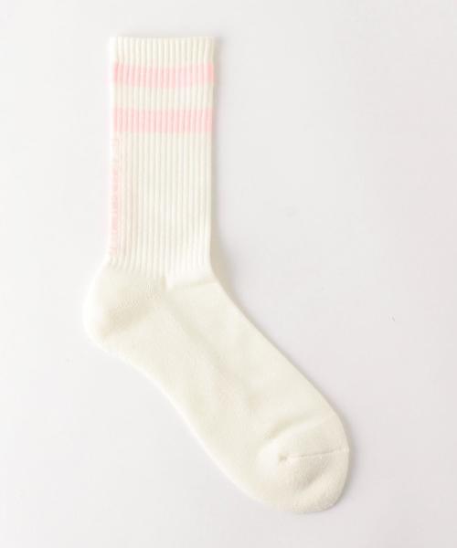 FLAGSTUFF（フラグスタフ）の「【別注】 ＜F-LAGSTUF-F＞ LINE SOCKS 17SS/ソックス ◆（ソックス/靴下・メンズ・ブラック/ピンク/イエロー/ライトブルー・FREE）」の4枚目の写真